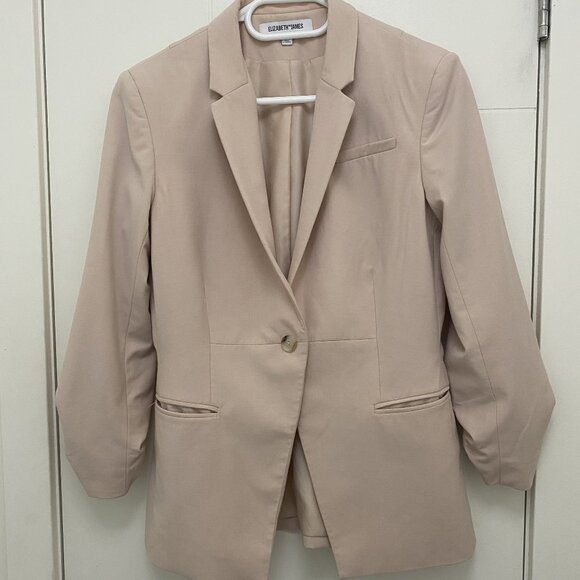 Elizabeth and James Pink Blazer with Ruched Sleeve - Picture 1 of 5